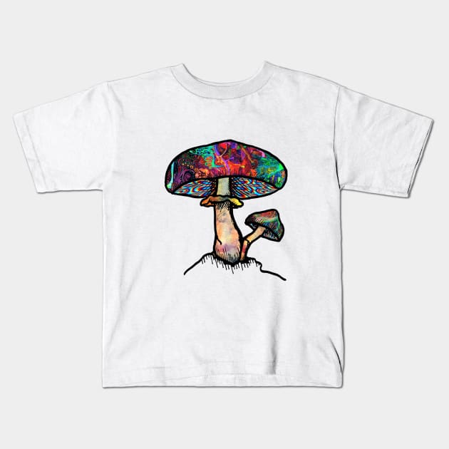 Papa Shroom Kids T-Shirt by visionarysea